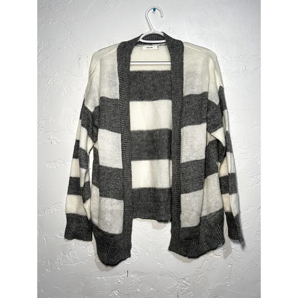 Mod Ref stripe open front cardigan womens m/l minimalist contemporary casual - Picture 1 of 5